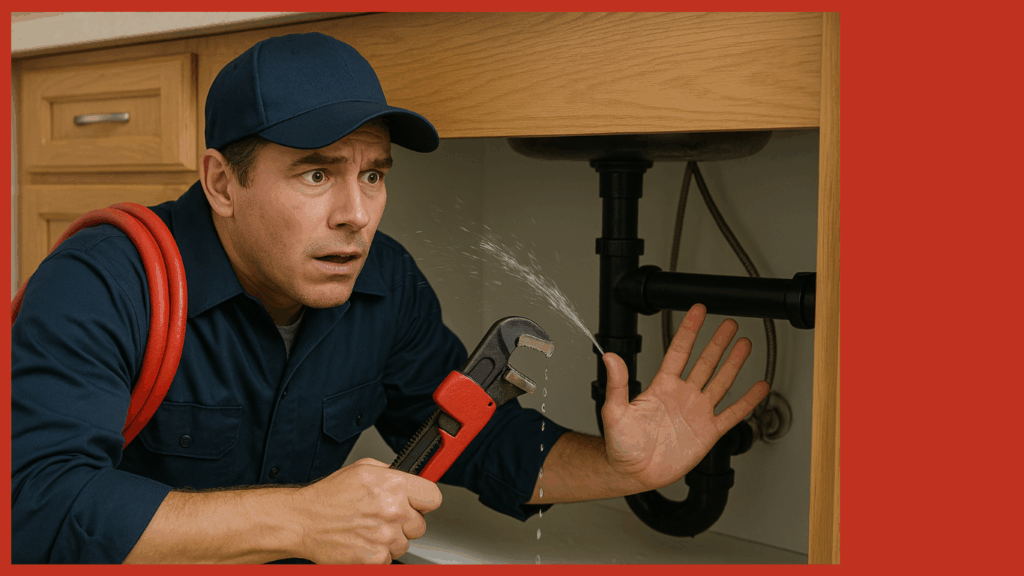 Ta kontakt når du trenger rørleggervakt Bislet. Vi kommer kjapt på plassen som mannen på bildet.