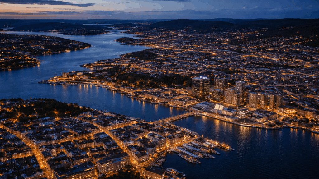 Oslo by night. Du kan ringe rørlegger oslo når som helst fra hele byen.